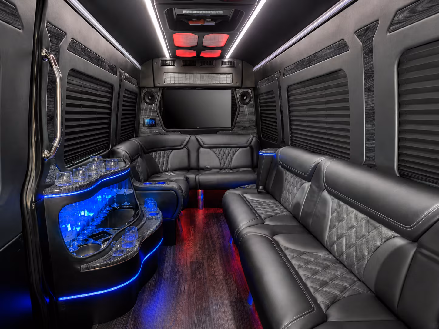 bismarck 28 passenger party bus interior