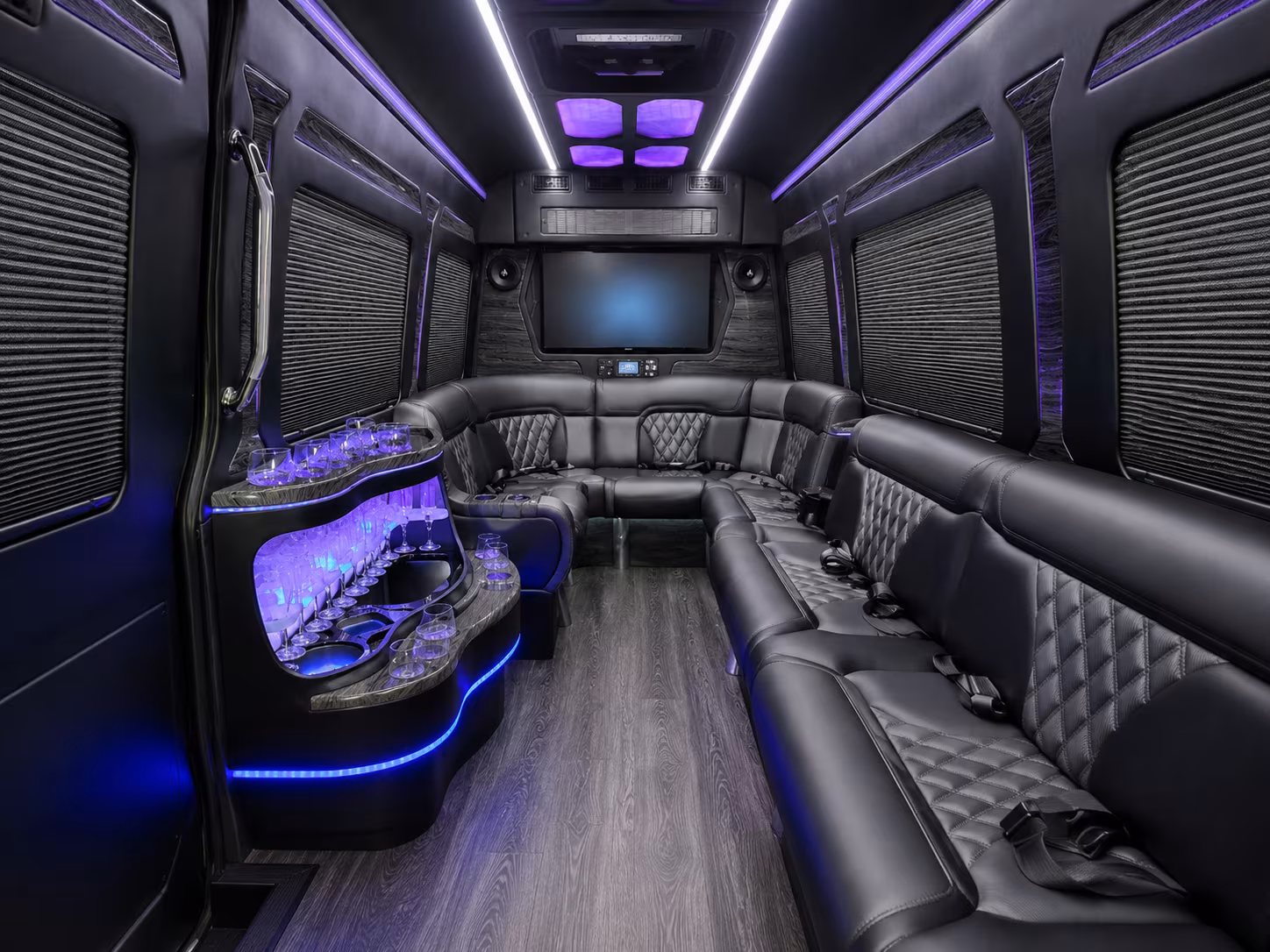bismarck 50 passenger party bus interior