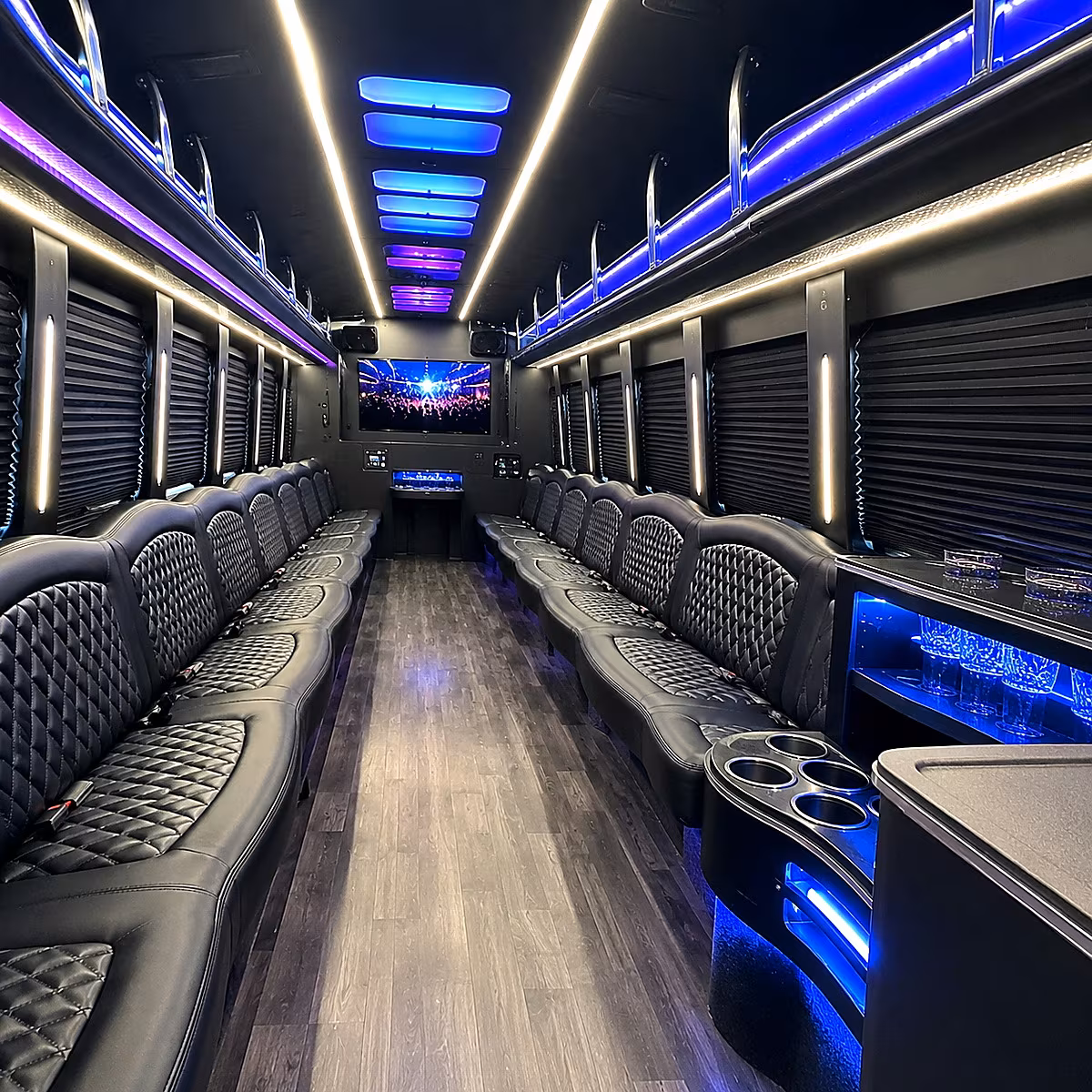 bismarck party bus rental interior