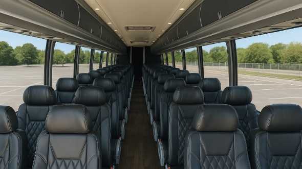 Interior of Charter Bus Company Bismarck's 50 Passenger Charter Bus in Bismarck