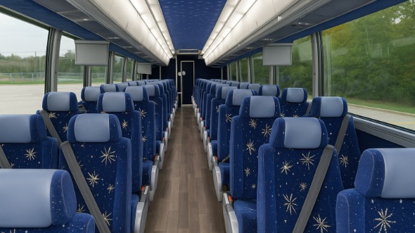 Interior of Charter Bus Company Bismarck's 54 Passenger Charter Bus in Bismarck