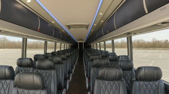 Interior of Charter Bus Company Bismarck's 55 Passenger Charter Bus in Bismarck
