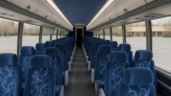Interior of Charter Bus Company Bismarck's 56 Passenger Charter Bus in Bismarck