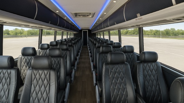 bismarck 54 passenger charter bus inside