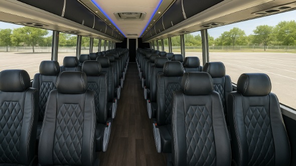 bismarck 55 passenger charter bus inside