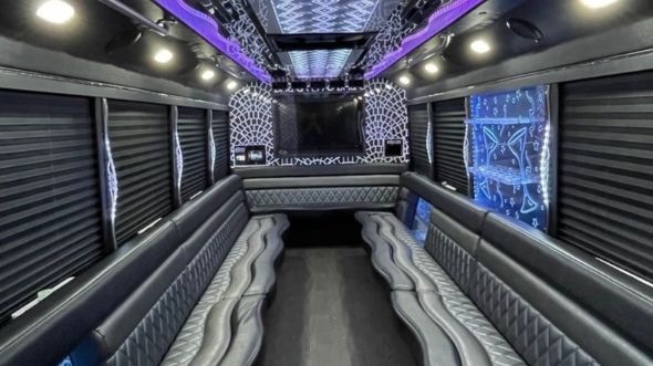 Interior of Charter Bus Company Bismarck's Party Bus in Bismarck
