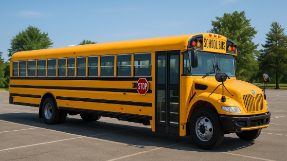 Exterior of Charter Bus Company Bismarck's School Bus in Bismarck