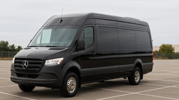 Exterior of Charter Bus Company Bismarck's Sprinter Van Rental With Driver in Bismarck
